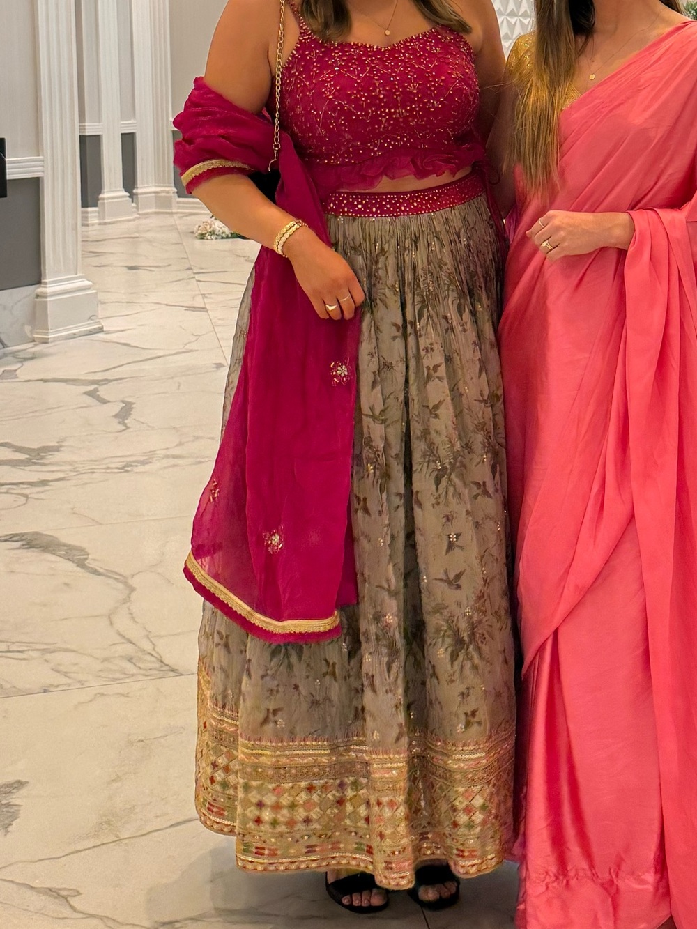 Embroidered Floral Indian Lehenga - Picture 2 of 3